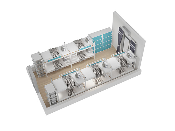 設(shè)計學生宿舍上下鋪鐵床的模型